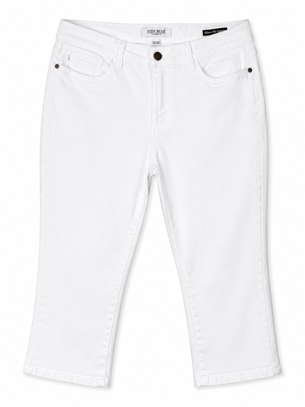 Judy Blue 9/29 White Ankle Crop Jeans Stretch Denim Summer Vacation Coastal